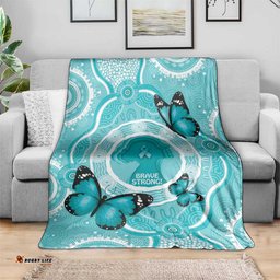 Australia Cervical Cancer Awareness Month Blanket Brave Strong Butterfly Aboriginal Art