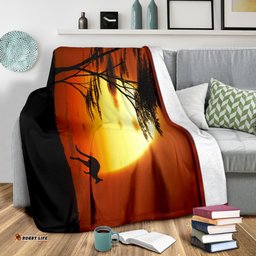 Premium Blanket Kangaroo Blanket Sunset Ver01