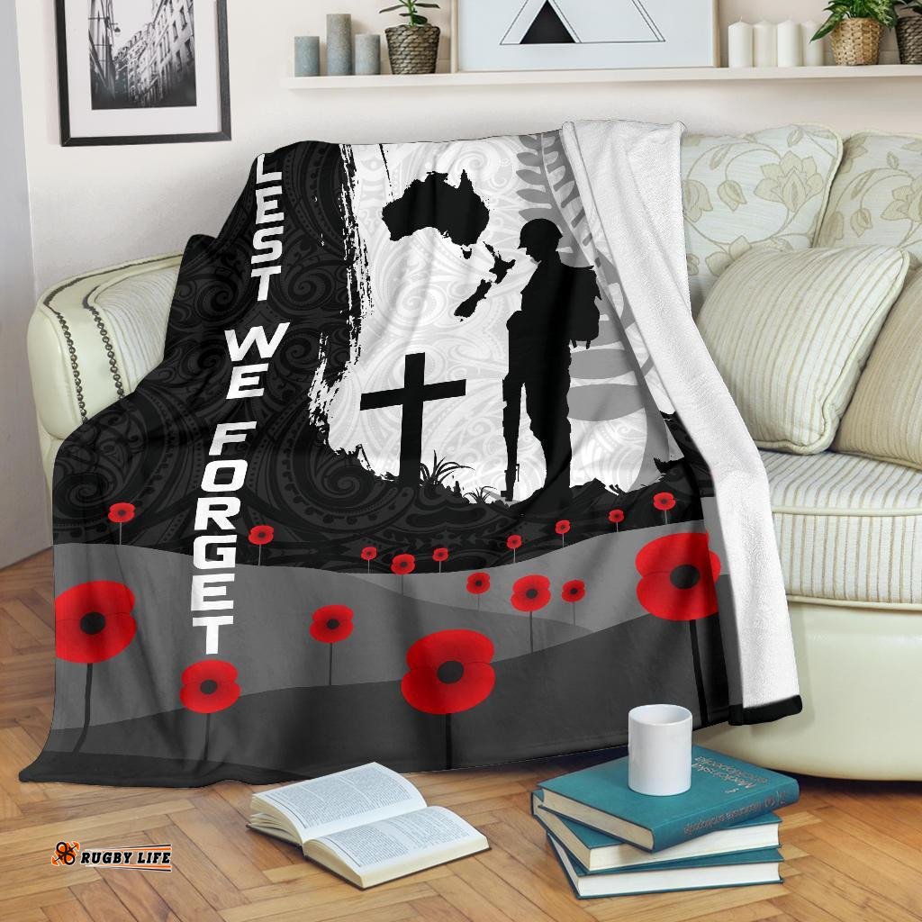 ANZAC Day Premium Blanket, New Zealand Australia Lest We Forget