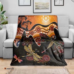 Dragonfly Aboriginal Australia Blanket Indigenous Art