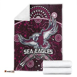 sea eagles rugby premium blanket boomerang indigenous dots