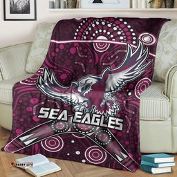 sea eagles rugby premium blanket boomerang indigenous dots