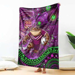 Personalised Mascot Queensland Maroons Rugby Blanket Aboriginal Galaxy