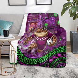 Personalised Mascot Queensland Maroons Rugby Blanket Aboriginal Galaxy