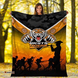 Wests Tigers ANZAC Day Indigenous Art Blanket