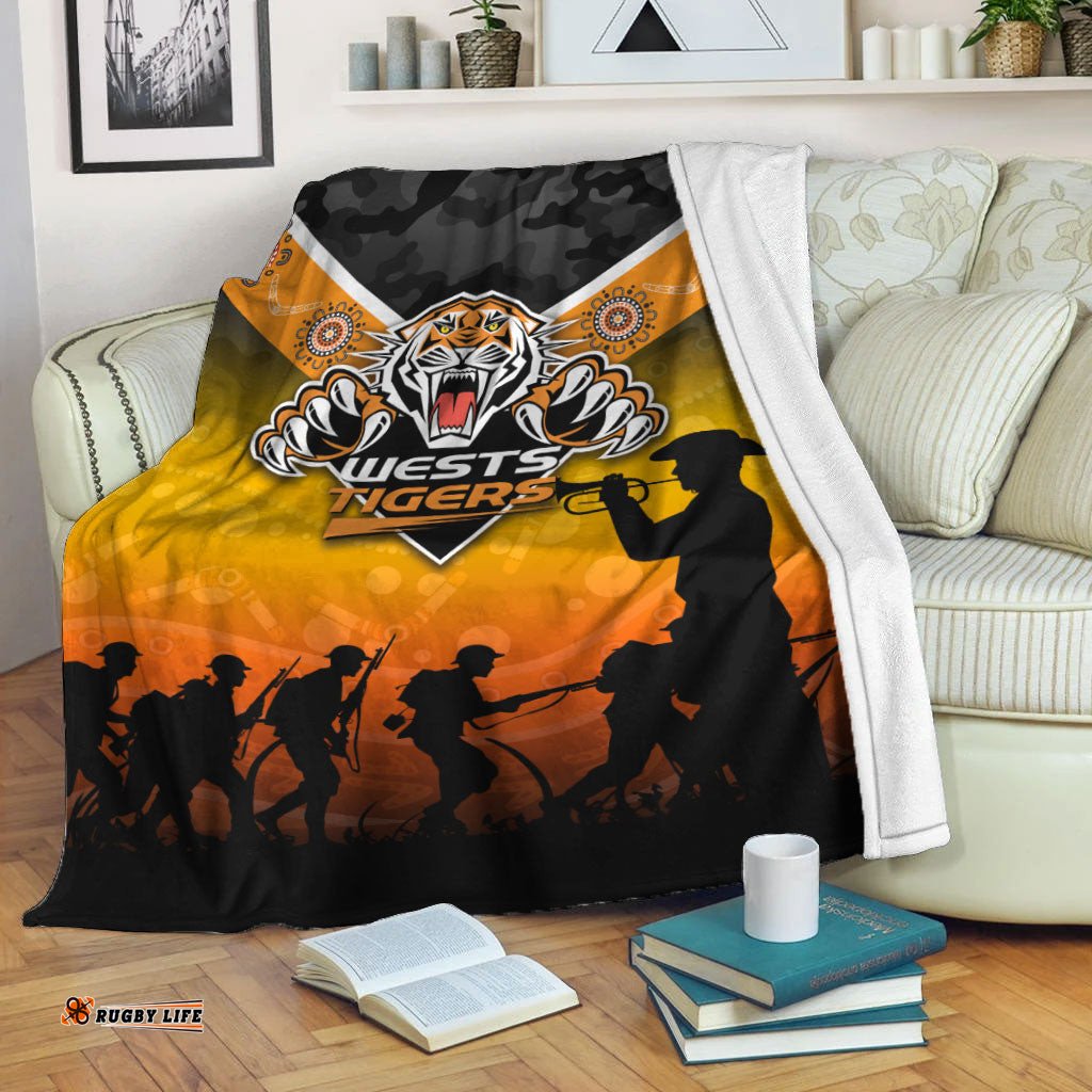 Wests Tigers ANZAC Day Indigenous Art Blanket