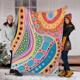 Australia Aboriginal Blanket - Aboriginal Colourful Dots Art Inspired Blanket