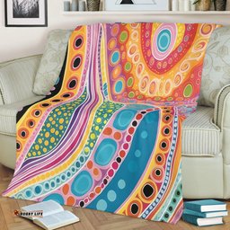 Australia Aboriginal Blanket - Aboriginal Colourful Dots Art Inspired Blanket