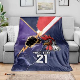 NRL StormRooster Mascot Custom Blanket Cracked Metal Style