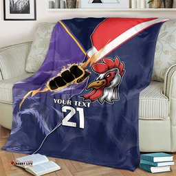 NRL StormRooster Mascot Custom Blanket Cracked Metal Style