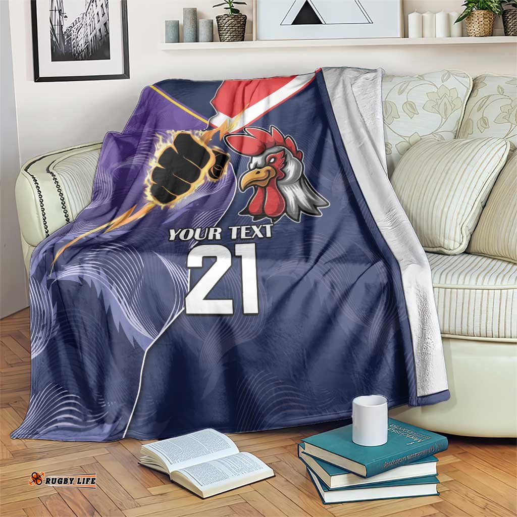 NRL StormRooster Mascot Custom Blanket Cracked Metal Style
