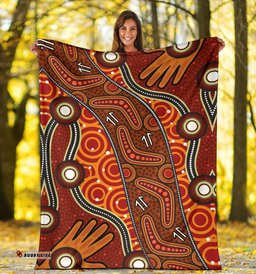 Aboriginal Preium Blanket Indegenous Dot Painting Art