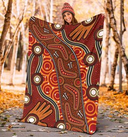 Aboriginal Preium Blanket Indegenous Dot Painting Art