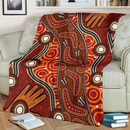 Aboriginal Preium Blanket Indegenous Dot Painting Art