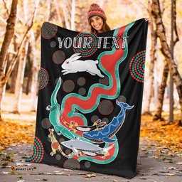 custom personalised rabbitohs premium blanket go the bunnies aboriginal