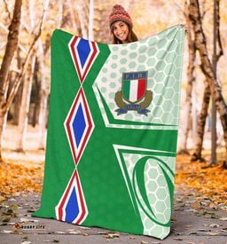 Italy Rugby Premium Blanket Gli Azzurri Vibes Green