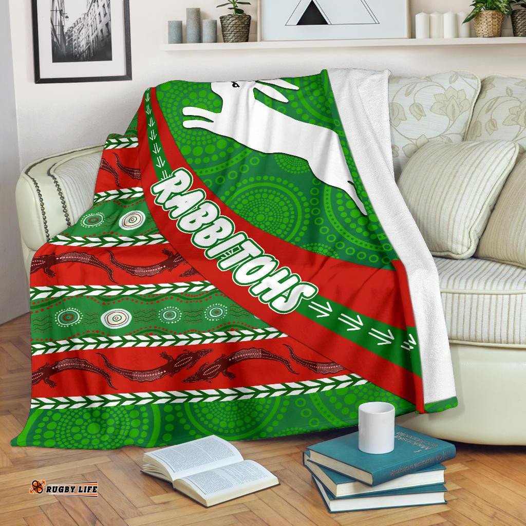 South Sydney Rabbitohs Aboriginal Premium Blanket Victorian Vibes