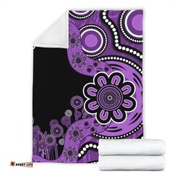 Australia Blanket Aboriginal Indigenous Dot Painting Purple
