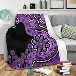 Australia Blanket Aboriginal Indigenous Dot Painting Purple