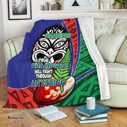 New Zealand Warriors Premium Blanket - A True Champion Will Fight Through Anything With Polynesian Patterns
