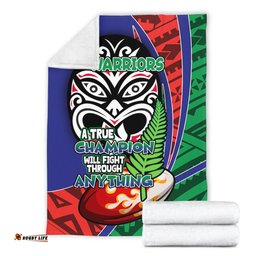 New Zealand Warriors Premium Blanket - A True Champion Will Fight Through Anything With Polynesian Patterns