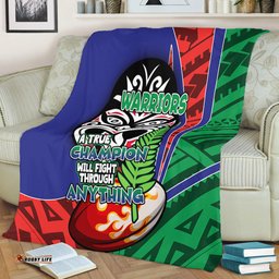 New Zealand Warriors Premium Blanket - A True Champion Will Fight Through Anything With Polynesian Patterns