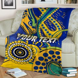 Custom Personalised Eels Rugby Aboriginal Art Blanket