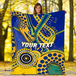 Custom Personalised Eels Rugby Aboriginal Art Blanket