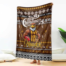 Hawks Football Xmas Blanket Australia AFL Mascot