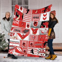 St. George Illawarra Dragons Premium Blanket - Team Of Us Die Hard Fan Supporters Comic Style