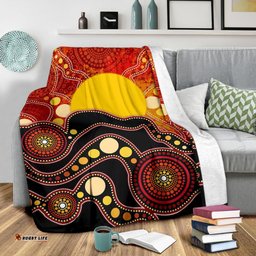 Aboriginal Premium Blanket, Aboriginal Lives Matter Flag Dot Painting Art
