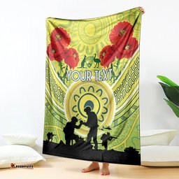 Custom Australia Cricket ANZAC Blanket The Military Soldiers with Aboriginal Style