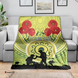 Custom Australia Cricket ANZAC Blanket The Military Soldiers with Aboriginal Style