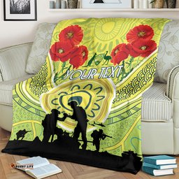 Custom Australia Cricket ANZAC Blanket The Military Soldiers with Aboriginal Style