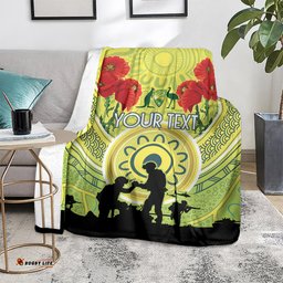 Custom Australia Cricket ANZAC Blanket The Military Soldiers with Aboriginal Style