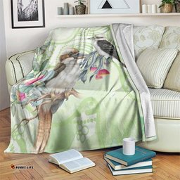 Australia Gumtree And Kookaburra Blanket Aboriginal Art Watercolor Style