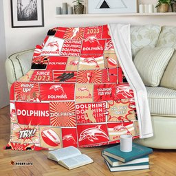 Redcliffe Dolphins Premium Blanket - Team Of Us Die Hard Fan Supporters Comic Style