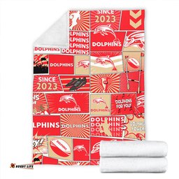 Redcliffe Dolphins Premium Blanket - Team Of Us Die Hard Fan Supporters Comic Style