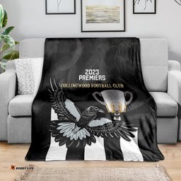 AFL Collingwood Blanket Magpies Premiers With Trophy Proud