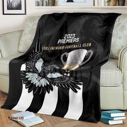 AFL Collingwood Blanket Magpies Premiers With Trophy Proud