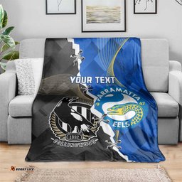 Custom Magpies Football And Eels Rugby Blanket Dynamic Style