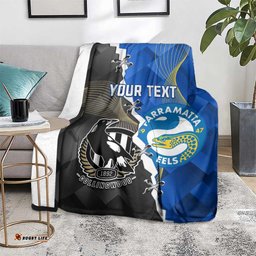 Custom Magpies Football And Eels Rugby Blanket Dynamic Style