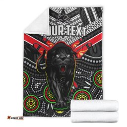 Custom Personalised Panthers Rugby Premium Blanket Aboriginal and Polynesia Penrith The Riff