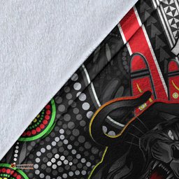 Custom Personalised Panthers Rugby Premium Blanket Aboriginal and Polynesia Penrith The Riff
