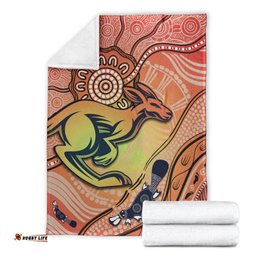 Kangaroos Indigenous Premium Blanket Beautiful Life