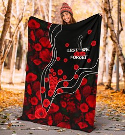 ANZAC Lest We Forget Premium Blanket Poppy Flowers