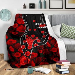 ANZAC Lest We Forget Premium Blanket Poppy Flowers