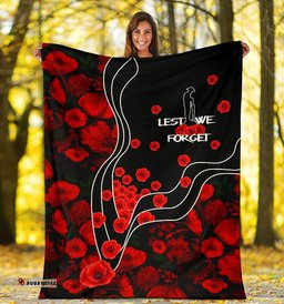 ANZAC Lest We Forget Premium Blanket Poppy Flowers