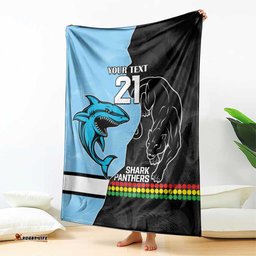 NRL PanthersShark Mascot Custom Blanket Cracked Metal Style