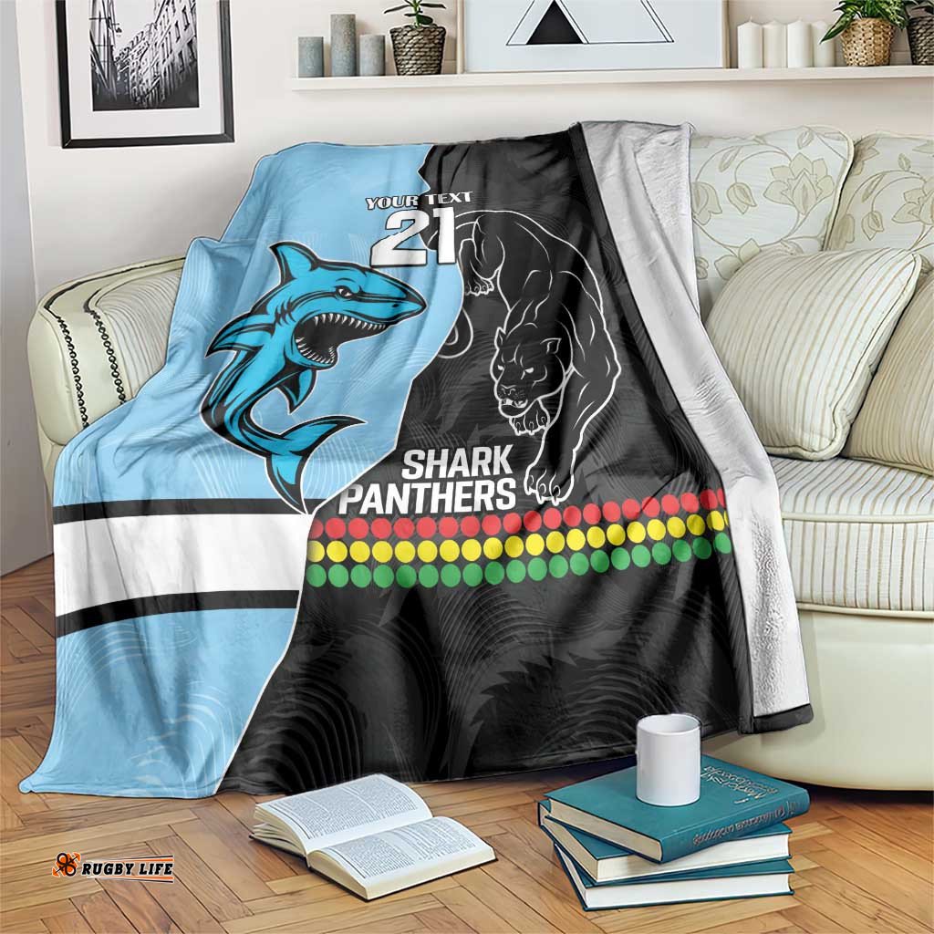 NRL PanthersShark Mascot Custom Blanket Cracked Metal Style